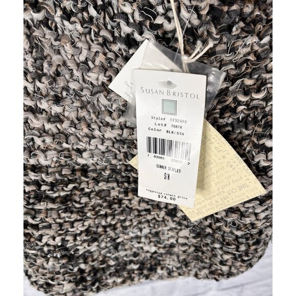 SUSAN BRISTOL Women's Black Summer Staples Mixed Weave Vest NWT S/M - Picture 5 of 6